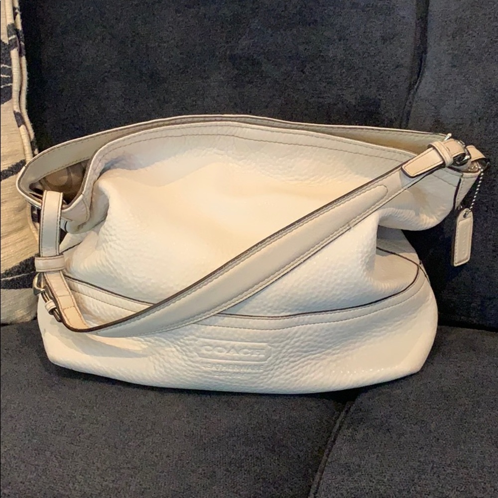 Coach White Leather Hobo Bag